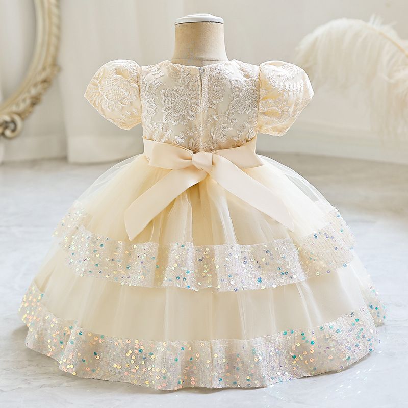 Children's first year dress, European and American baby princess dress, fluffy gauze cake dress, birthday party dress
