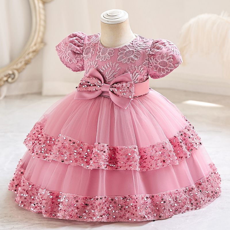 Children's first year dress, European and American baby princess dress, fluffy gauze cake dress, birthday party dress