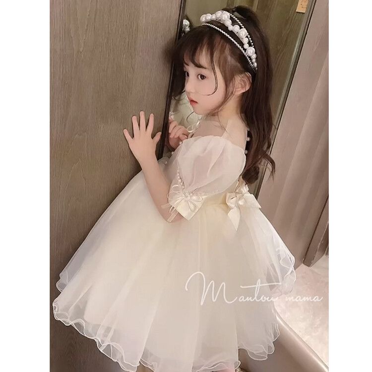 Princess dress, girls' summer fluffy dress, birthday dress, baby's high-end children's summer dress, performance dress, stylish dress