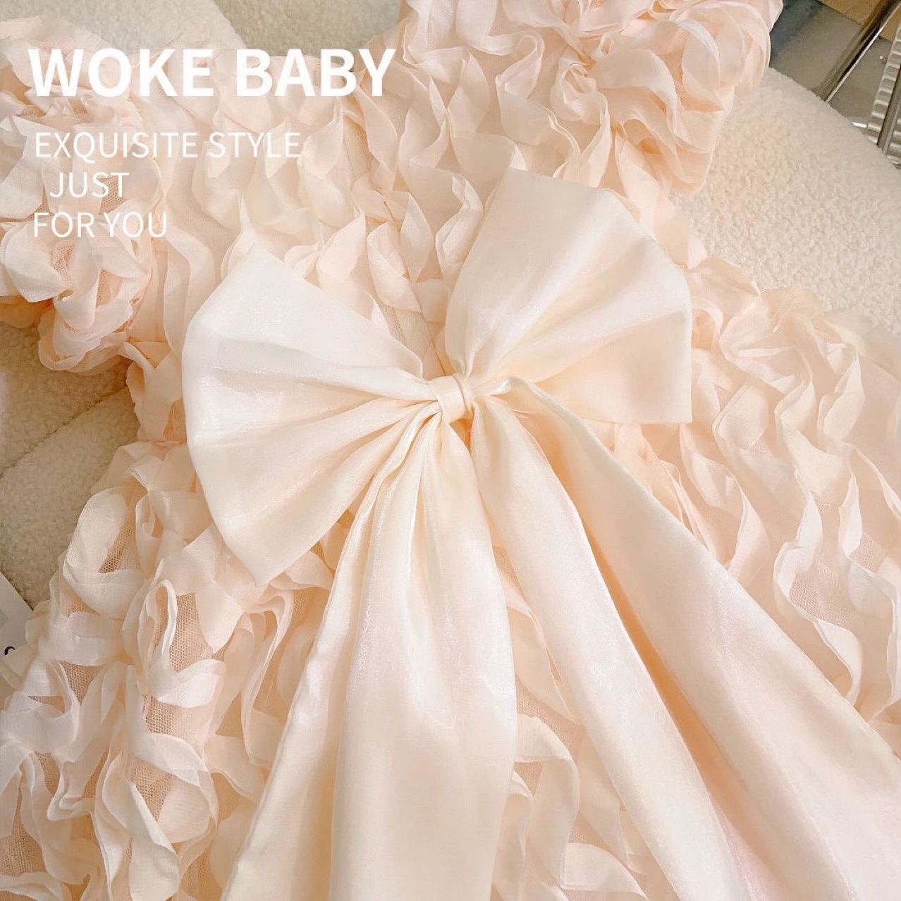 Girls' dress summer dress 2024 new stylish children's dress dress little girl bubble sleeve mesh princess