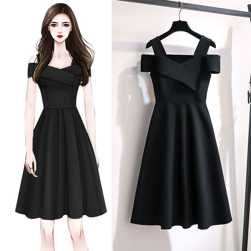 New plus size women's clothing, chubby sister, fashionable temperament dress, women's belly covering, slimming and waist cinching dress, women's summer
