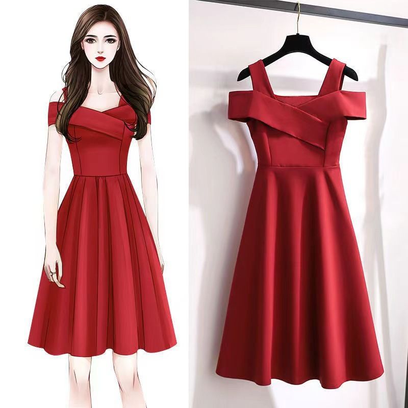 New plus size women's clothing, chubby sister, fashionable temperament dress, women's belly covering, slimming and waist cinching dress, women's summer