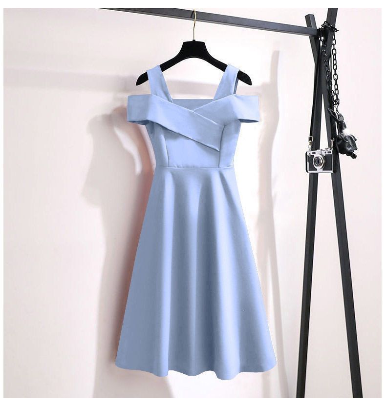 New plus size women's clothing, chubby sister, fashionable temperament dress, women's belly covering, slimming and waist cinching dress, women's summer