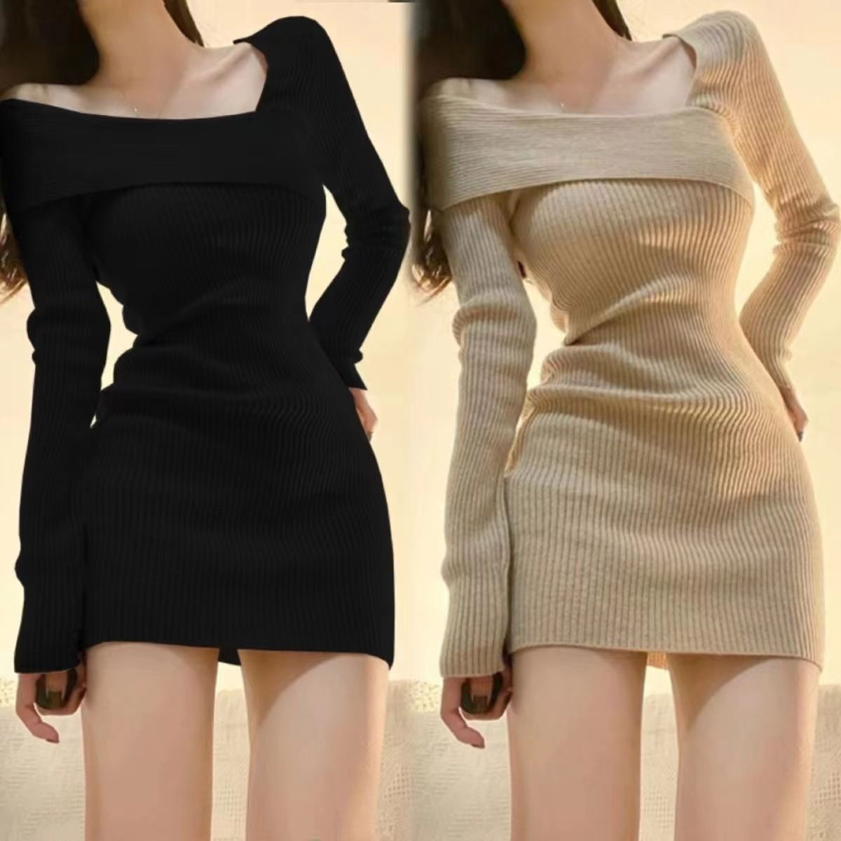 New Spring Women's Pure Desire Wind Spicy Girl Dress, Sister Wind Bag Hip Skirt, with a High Quality Charm