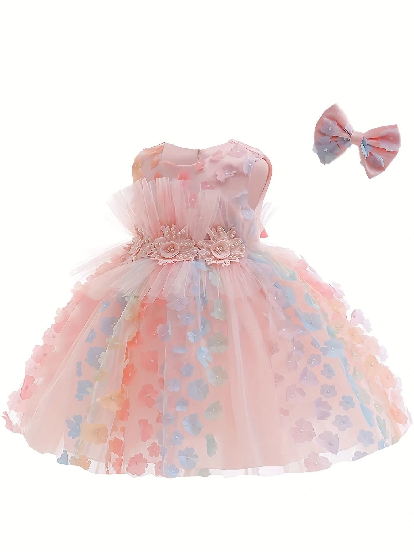 Little girl's stylish princess dress, foreign trade girl's runway show, flower girl host, piano performance, children's dress