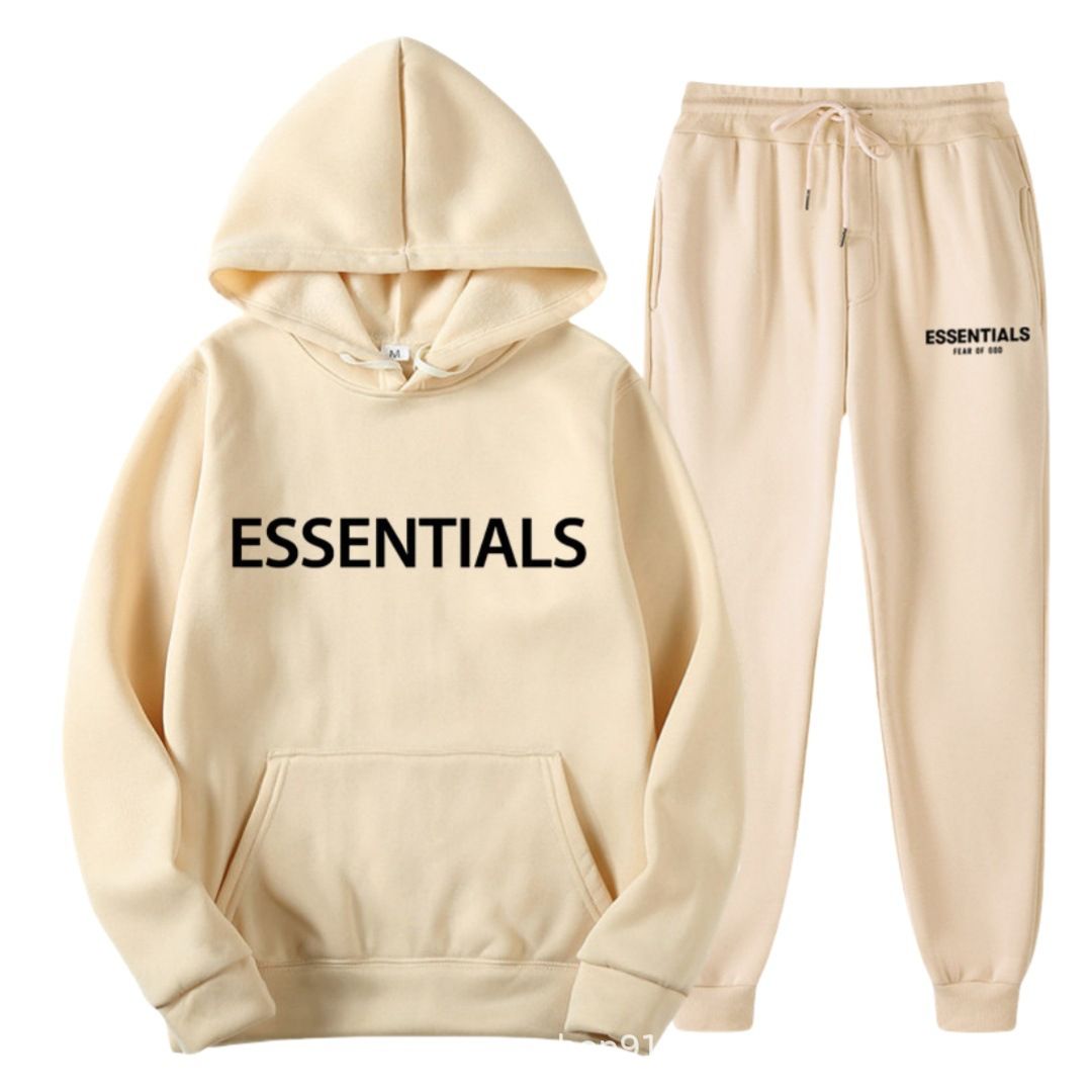 New couple set hoodie for men and women, high street fashion brand autumn and winter two-piece set, simple and atmospheric couple outfit for men and women