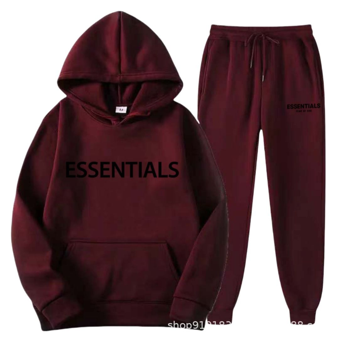 New couple set hoodie for men and women, high street fashion brand autumn and winter two-piece set, simple and atmospheric couple outfit for men and women