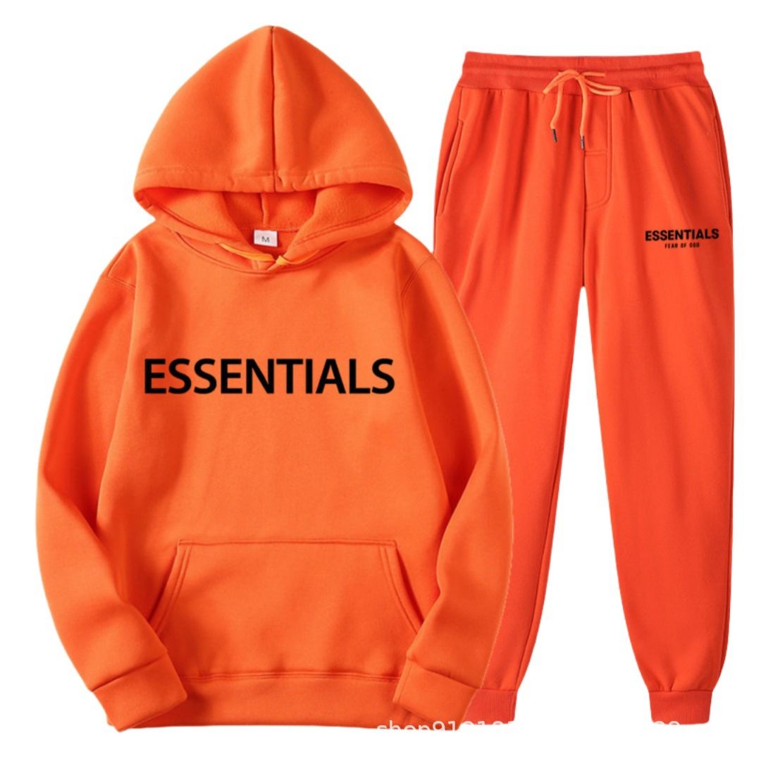 New couple set hoodie for men and women, high street fashion brand autumn and winter two-piece set, simple and atmospheric couple outfit for men and women