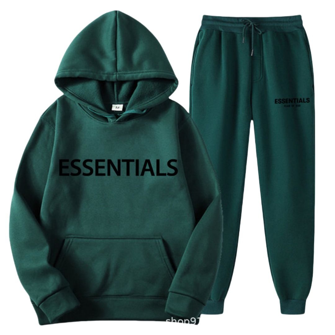 New couple set hoodie for men and women, high street fashion brand autumn and winter two-piece set, simple and atmospheric couple outfit for men and women