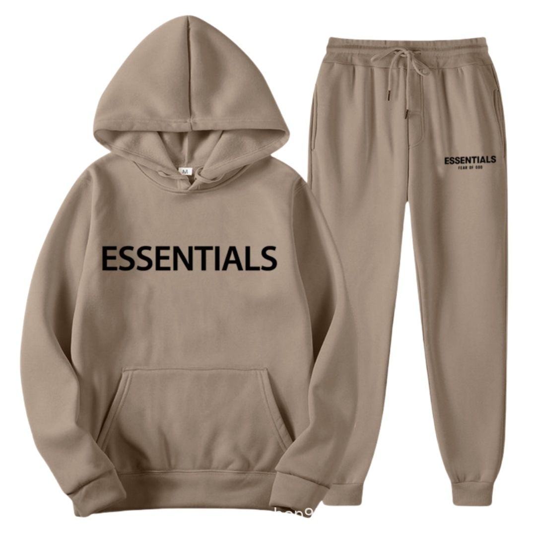 New couple set hoodie for men and women, high street fashion brand autumn and winter two-piece set, simple and atmospheric couple outfit for men and women