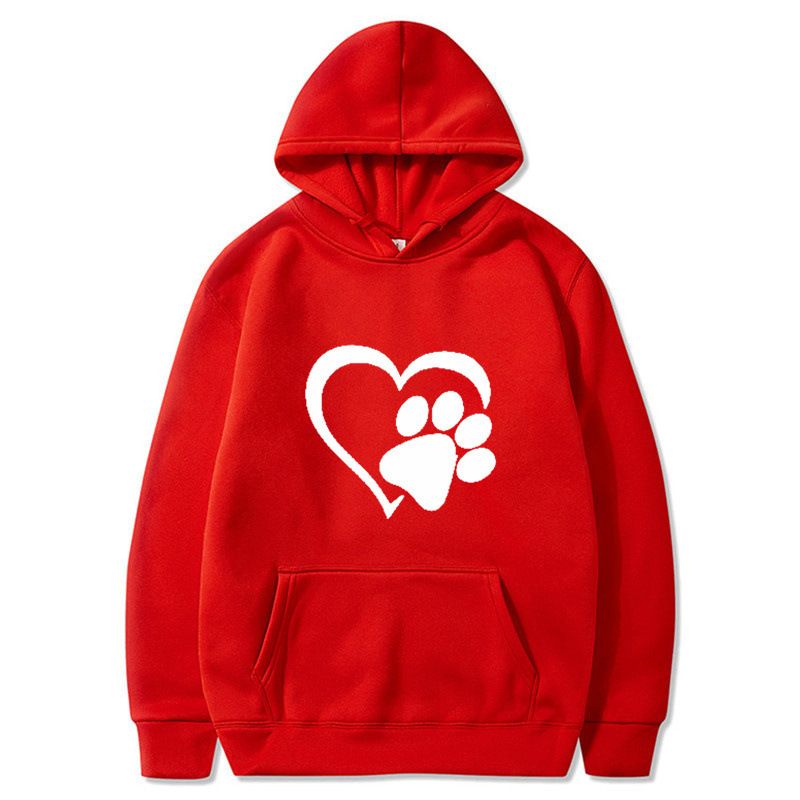 New Spring and Autumn Men's Black Cat Claw Love Men's and Women's Couple Shirt Hoodie