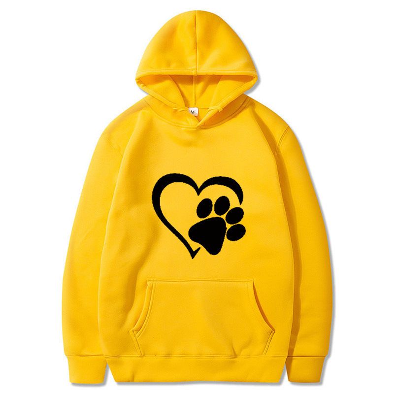 New Spring and Autumn Men's Black Cat Claw Love Men's and Women's Couple Shirt Hoodie