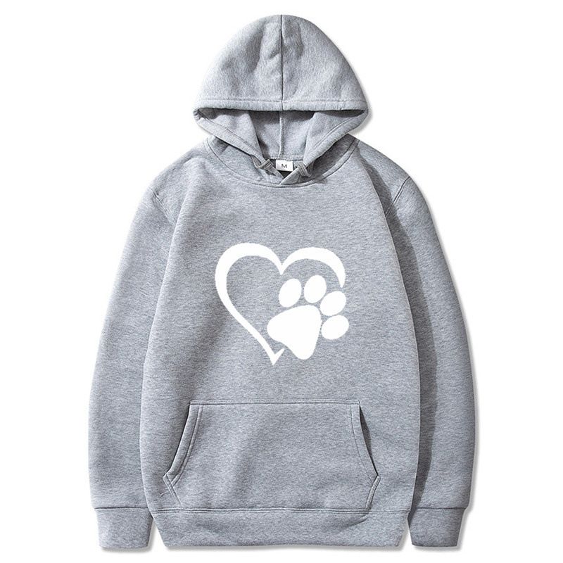 New Spring and Autumn Men's Black Cat Claw Love Men's and Women's Couple Shirt Hoodie