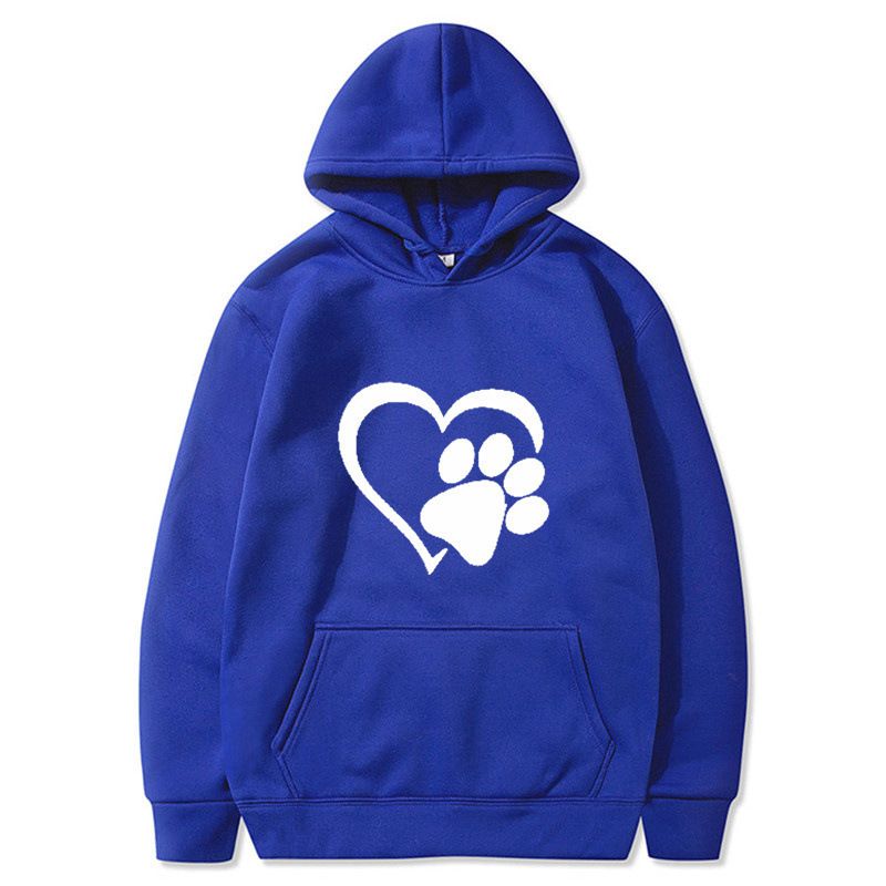 New Spring and Autumn Men's Black Cat Claw Love Men's and Women's Couple Shirt Hoodie