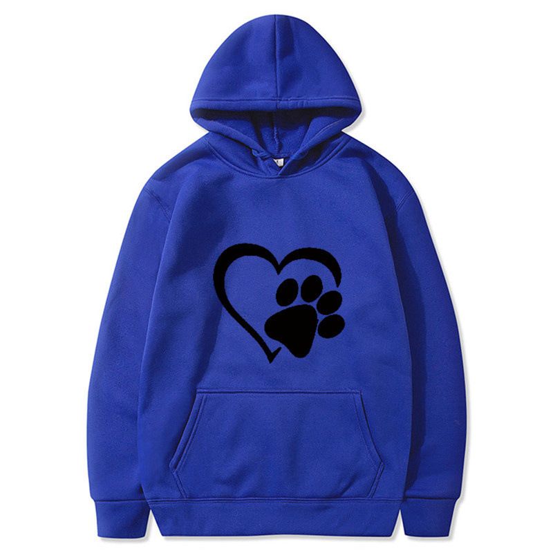 New Spring and Autumn Men's Black Cat Claw Love Men's and Women's Couple Shirt Hoodie
