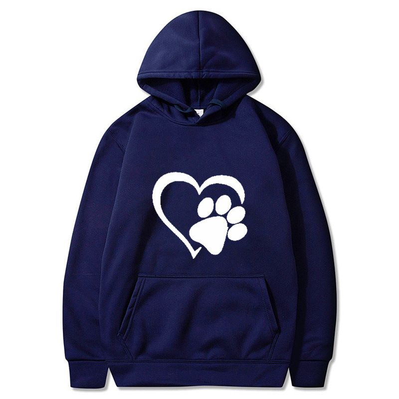 New Spring and Autumn Men's Black Cat Claw Love Men's and Women's Couple Shirt Hoodie