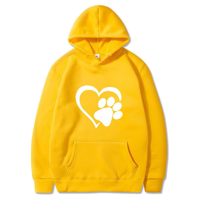 New Spring and Autumn Men's Black Cat Claw Love Men's and Women's Couple Shirt Hoodie