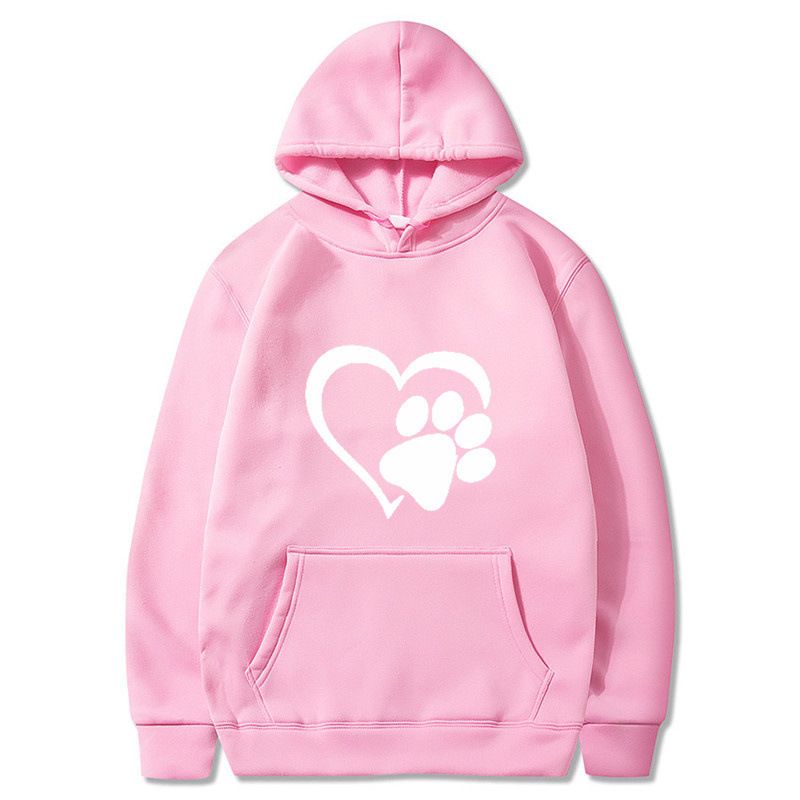 New Spring and Autumn Men's Black Cat Claw Love Men's and Women's Couple Shirt Hoodie