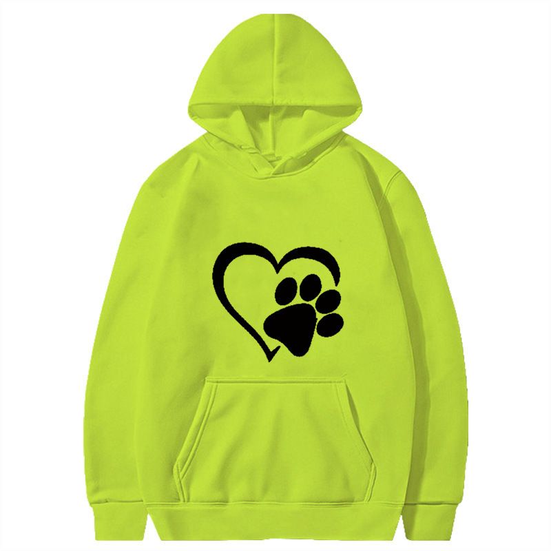 New Spring and Autumn Men's Black Cat Claw Love Men's and Women's Couple Shirt Hoodie