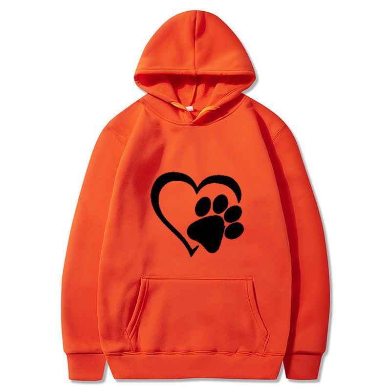 New Spring and Autumn Men's Black Cat Claw Love Men's and Women's Couple Shirt Hoodie