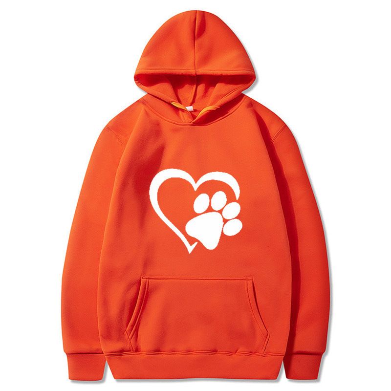 New Spring and Autumn Men's Black Cat Claw Love Men's and Women's Couple Shirt Hoodie
