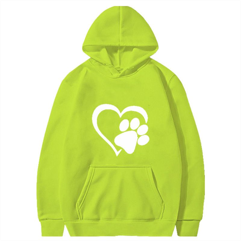 New Spring and Autumn Men's Black Cat Claw Love Men's and Women's Couple Shirt Hoodie