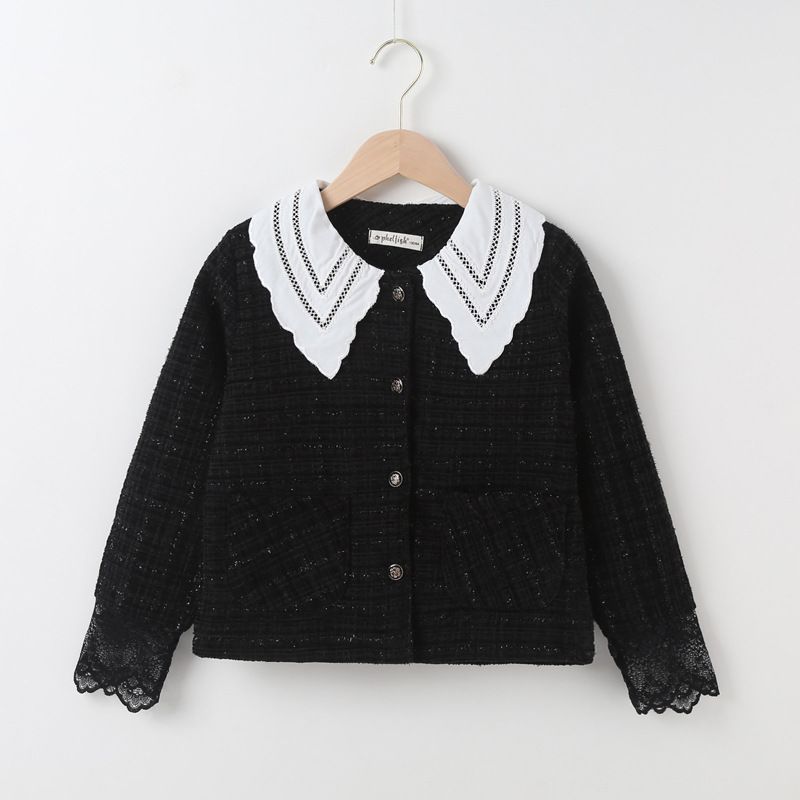 New girls' dress for spring and autumn, with a base of fluffy gauze skirt and long sleeves for children
