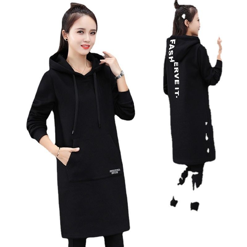 Hoodie Women's New Year Trendy Ins Thickened Velvet Jacket Loose Korean Winter Mid length Top Autumn Winter Clothes
