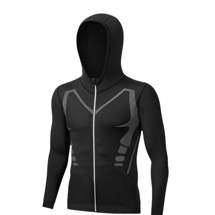 Sports trench coat, men's windproof and rainproof autumn and winter cycling suit, training running waterproof hooded jacket