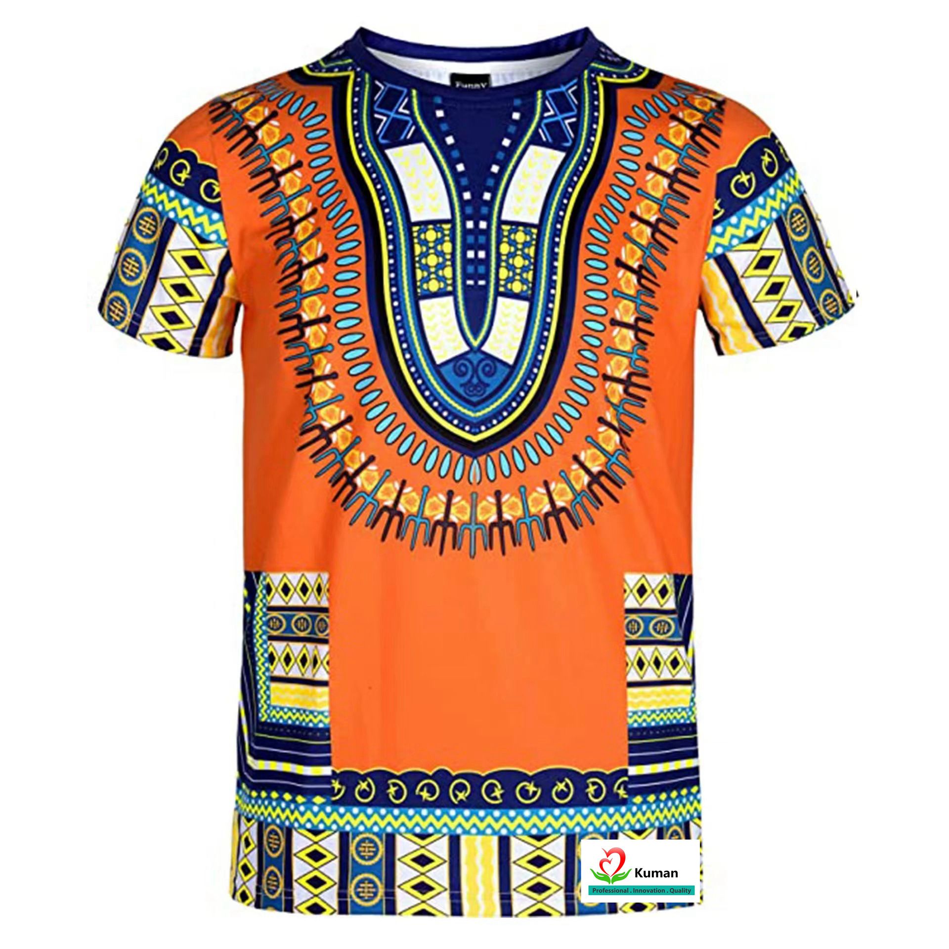 New men's and women's printed ethnic element series African clothing short sleeved T-shirt top