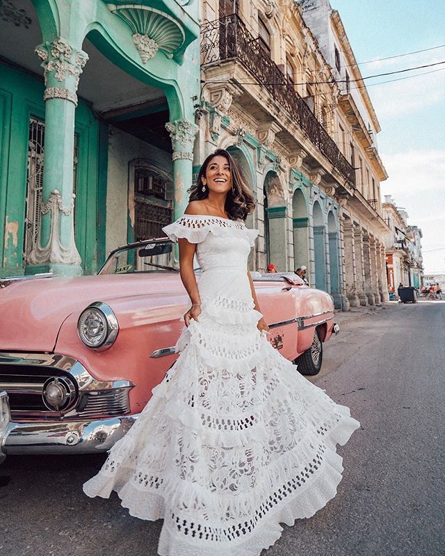 New European and American foreign trade women's one shoulder lotus leaf edge hollow out lace dress long skirt