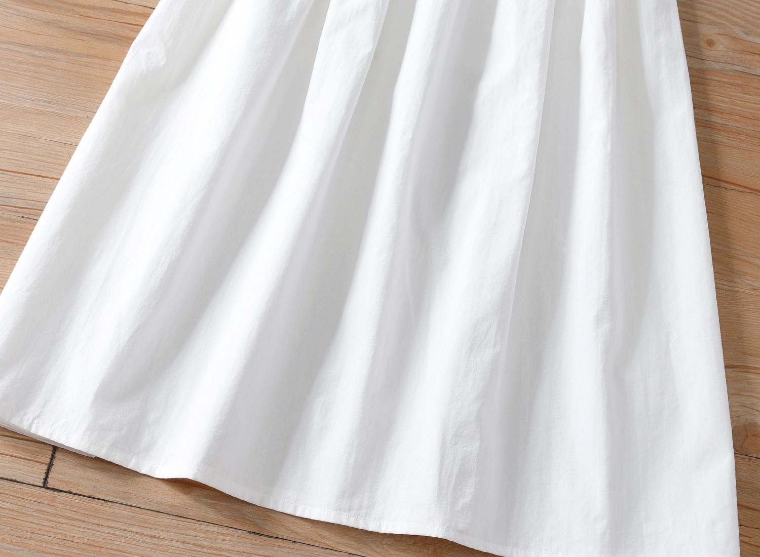 Baby girl's stylish white lace lapel princess dress, girls' summer dress, new mid size children's short sleeved dress