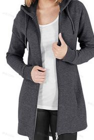 Autumn and winter cardigan European station cotton gray temperament commuting European and American solid color hoodie with thick velvet long zipper loose fit