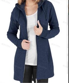 Autumn and winter cardigan European station cotton gray temperament commuting European and American solid color hoodie with thick velvet long zipper loose fit