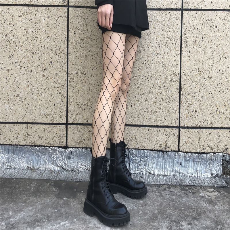 Fishing net socks, black stockings, women's autumn and winter styles, sexy black pantyhose, mesh large mesh small mesh middle mesh socks
