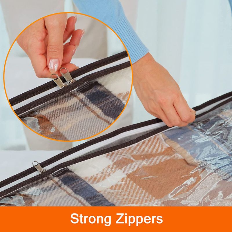 Under Bed Storage Bags, Foldable Under Bed, Thick Fabric Storage Box With Transparent Window And Reinforced Handle For Clothes, Blankets, Sweaters, Quilts, Shoes And Clothing,1 Pcs