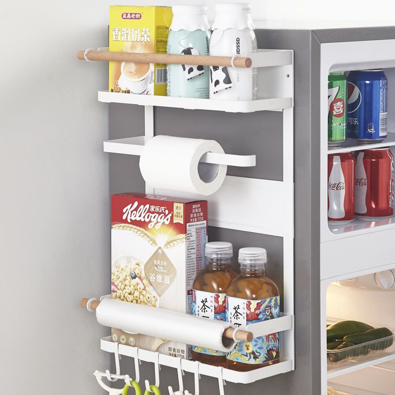 Magnetic Storage Rack for Kitchen & Laundry, Minimalist Fridge Side Organizer