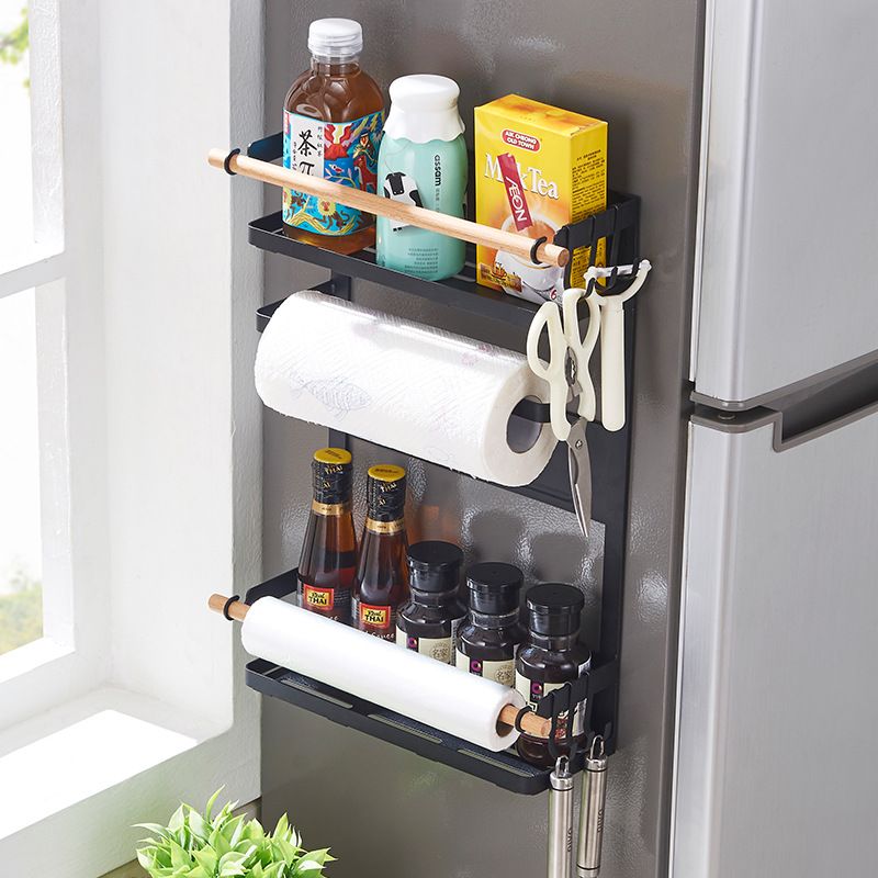 Magnetic Storage Rack for Kitchen & Laundry, Minimalist Fridge Side Organizer