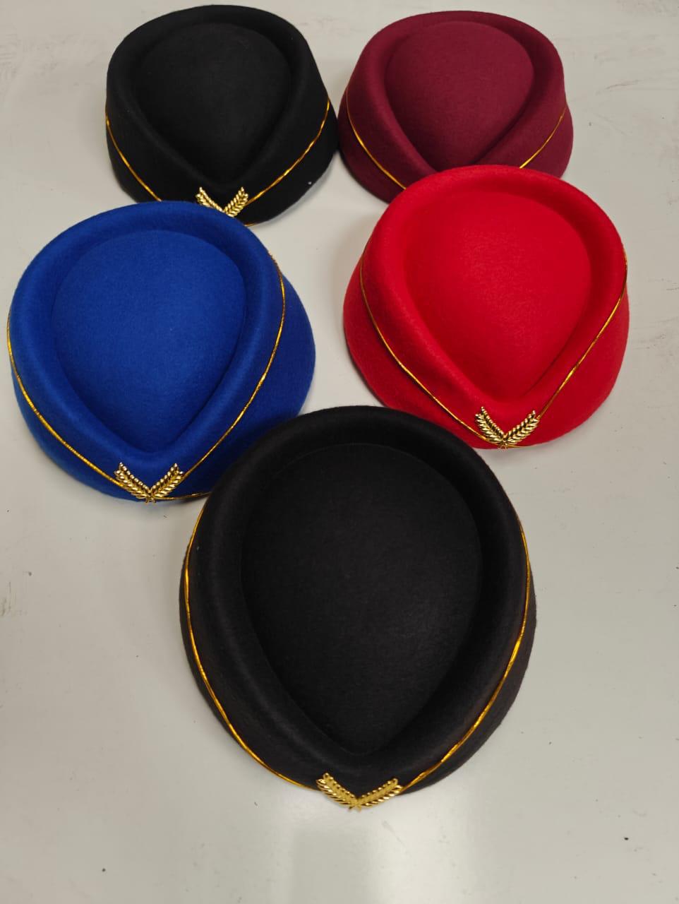 Women fashion steward cap uniform plane /stage perform hat Air hostess cap
