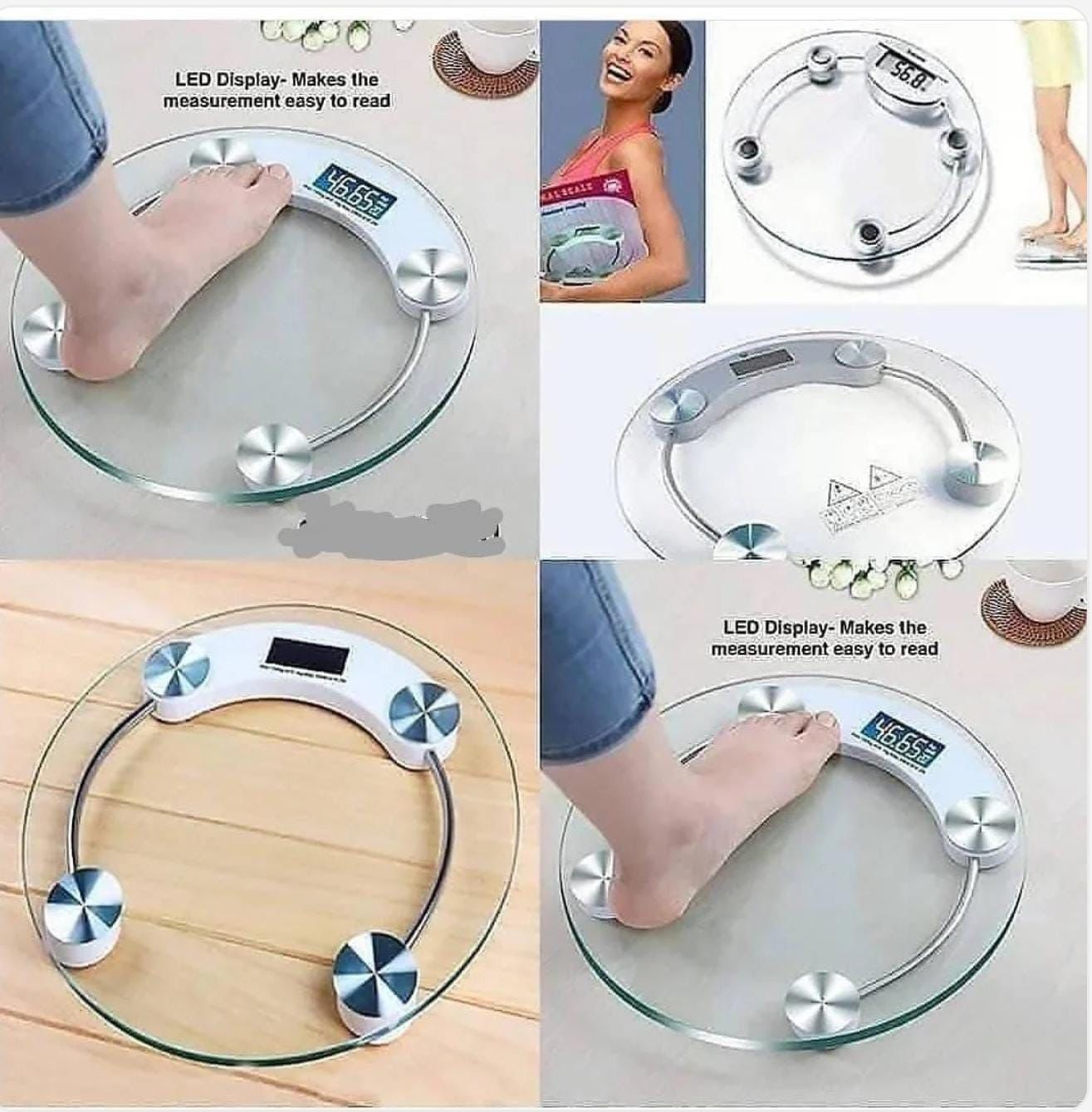 Digital Glass Weight Machine for body weight Round Personal weighing scale for home use Bathroom Weighing Machine (Transparent)