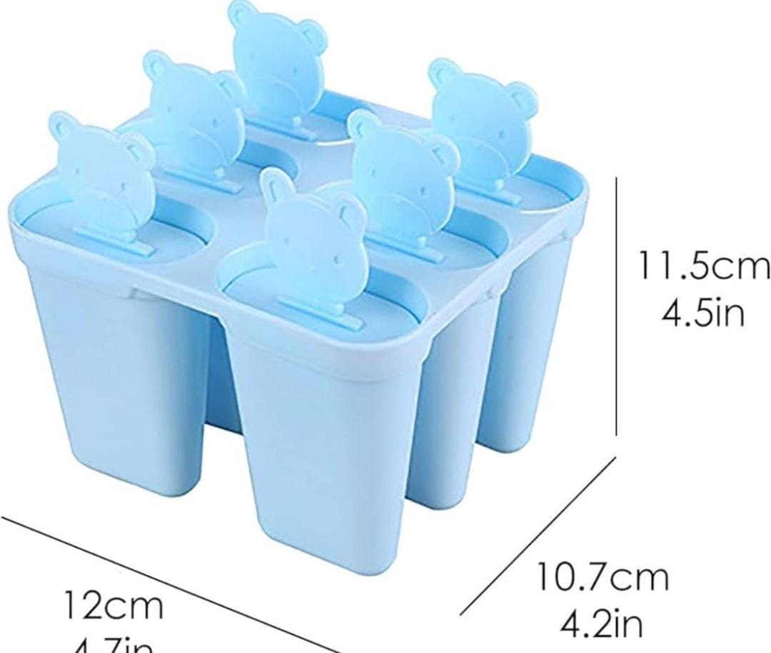 6in1  Popsicle Molds, 6 Pieces Ice Pop Molds, BPA Free Popsicle Mold Reusable Easy Release Ice Pop Maker.High Quanlity Reusable Ice Cream Mold.Flexible silicone is non-sticky.easy to remove.