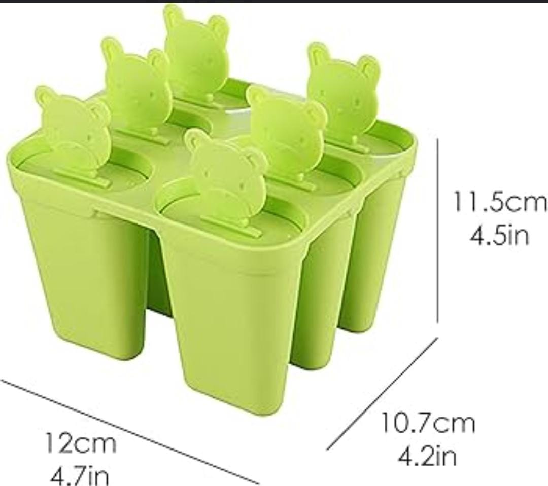 6in1  Popsicle Molds, 6 Pieces Ice Pop Molds, BPA Free Popsicle Mold Reusable Easy Release Ice Pop Maker.High Quanlity Reusable Ice Cream Mold.Flexible silicone is non-sticky.easy to remove.
