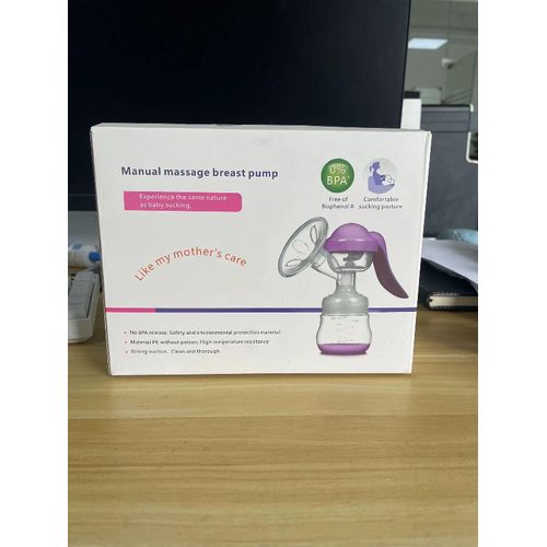 Manual Breast Pump With Extra Milk Bottle- Multicolour
