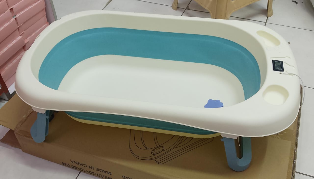 Foldable Baby Bath Tub/Basin with thermometer