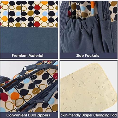 5 Pcs Multifunctional Set Baby Changing Diaper Nappy Bag, Maternity Mummy Handbag, Portable Nappy Basket Storage Organiser, Maternity Baby Bag For Boys And Girls