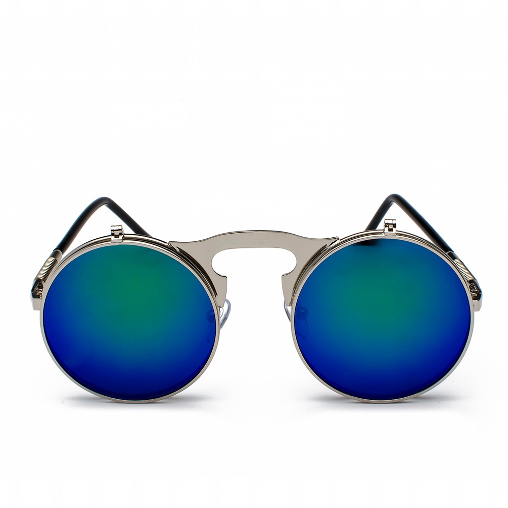 Retro Metal Steampunk Flip Sunglasses Flip Sunglasses Men'S And Women'S Trendy Round Frame Prince'S Glasses