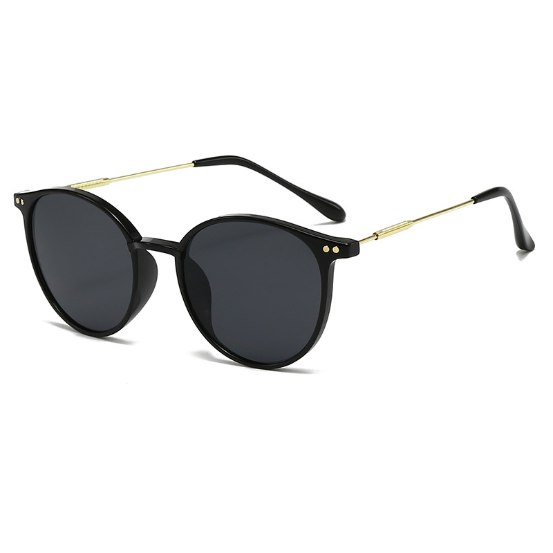 New Fashion Popular Men'S And Women'S Sunglasses Literary Retro Sunshade Sunglasses Round Frame Glasses Uv-Proof Sunglasses