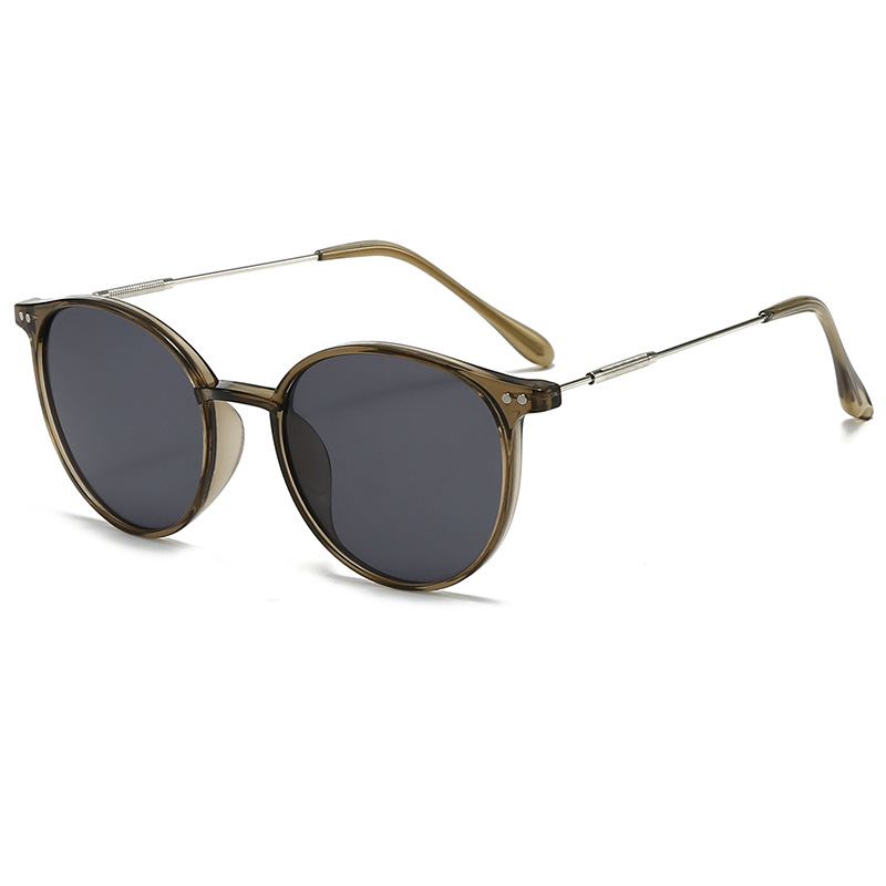 New Fashion Popular Men'S And Women'S Sunglasses Literary Retro Sunshade Sunglasses Round Frame Glasses Uv-Proof Sunglasses