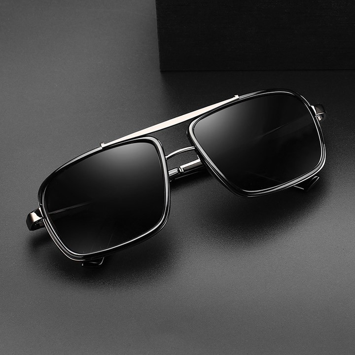 New Harley Sunglasses Fashion Driving Glasses Retro Thickened Edge Double Beam Metal Punk Men'S Sunglasses