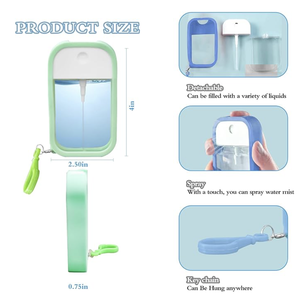 1 PCS Card Spray Bottle Perfume Atomizer (50 ml) | Portable Card Ultra-Thin Design Refillable Empty Bottles Apply to Travel | Can Fill Makeup Toner, Air Fresheners, Alcohol, Hand Sanitizer, etc